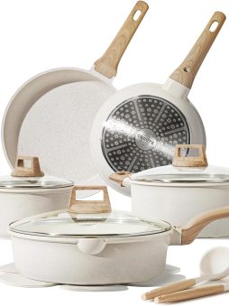 CAROTE 14 Pcs Pots and Pans Set Nonstick,Cookware Set Kitchen Cooking Set with Utensil and Pan Protectors